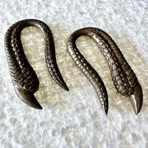 Handmade Unisex Oxidized Brass Talon Ear Weights 4ga+ NWOT